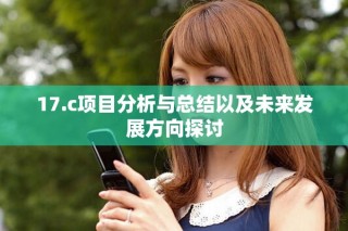 17.c项目分析与总结以及未来发展方向探讨