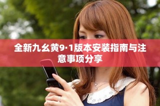 全新九幺黄9·1版本安装指南与注意事项分享
