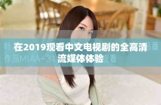 在2019观看中文电视剧的全高清流媒体体验