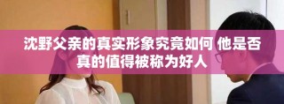沈野父亲的真实形象究竟如何 他是否真的值得被称为好人