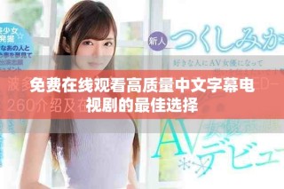 免费在线观看高质量中文字幕电视剧的最佳选择