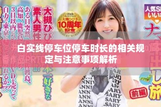白实线停车位停车时长的相关规定与注意事项解析