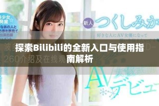 探索Bilibili的全新入口与使用指南解析
