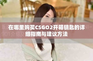 在哪里购买CSGO2开箱钥匙的详细指南与建议方法
