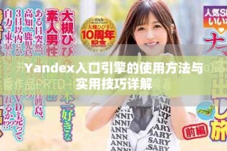 Yandex入口引擎的使用方法与实用技巧详解
