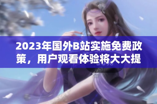 2023年国外B站实施免费政策，用户观看体验将大大提升