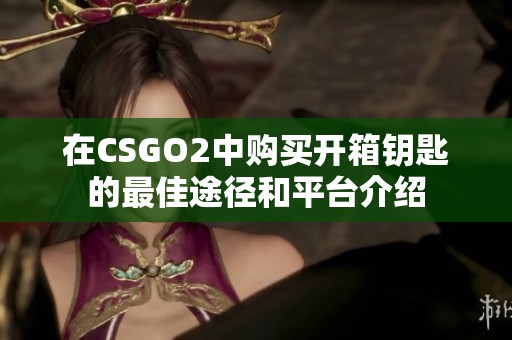 在CSGO2中购买开箱钥匙的最佳途径和平台介绍