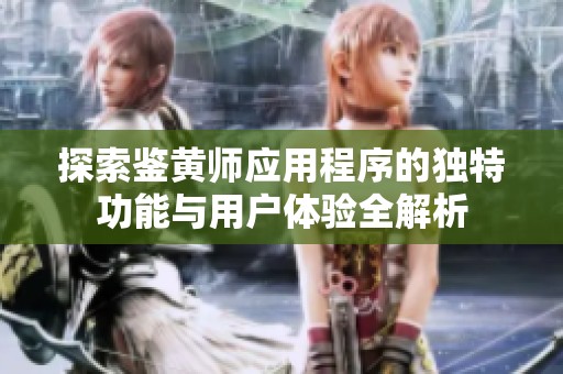 探索鉴黄师应用程序的独特功能与用户体验全解析