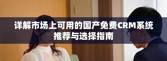 详解市场上可用的国产免费CRM系统推荐与选择指南