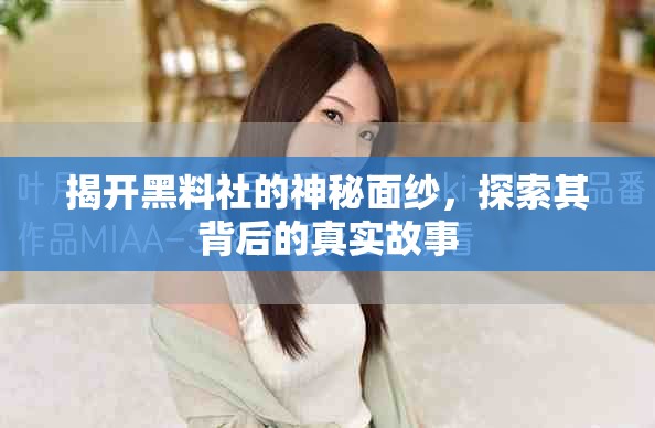 揭开黑料社的神秘面纱，探索其背后的真实故事